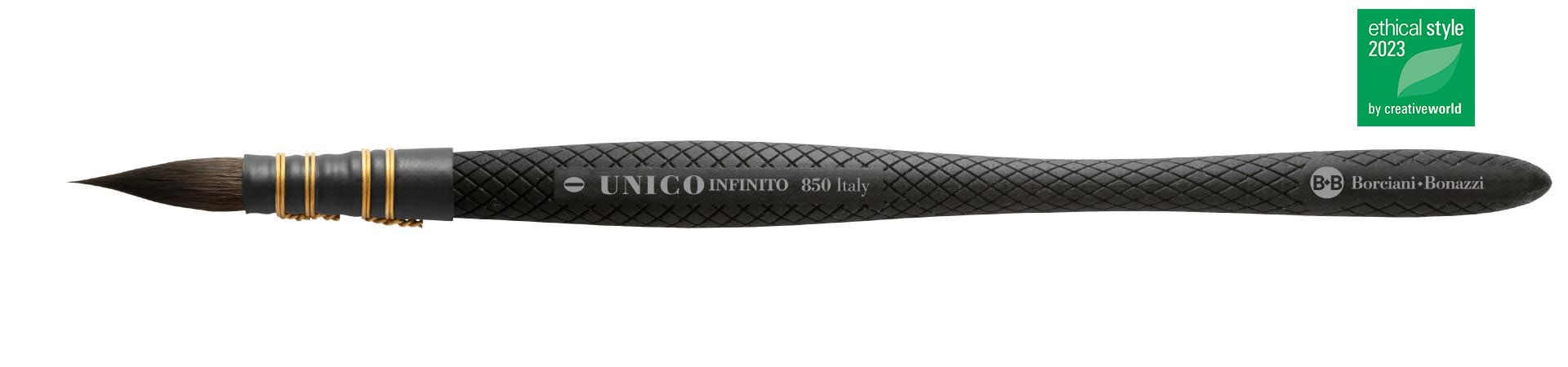 Serie 850 UNICO INFINITO pennello bombasino in filato sintetico HIDRO® con legatura e manico in resina