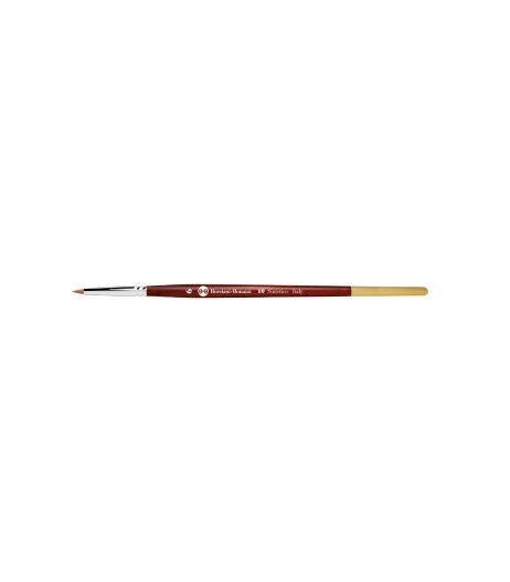 Series 10 round brush for touch-ups, with gold synthetic fibre and short handle.