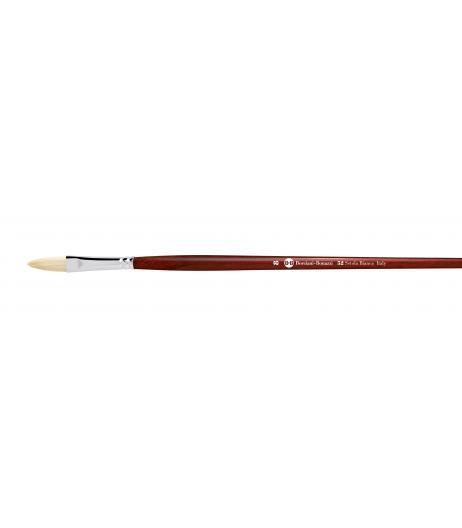 Series 52 cat's tongue brush with white hog bristle and long handle.
