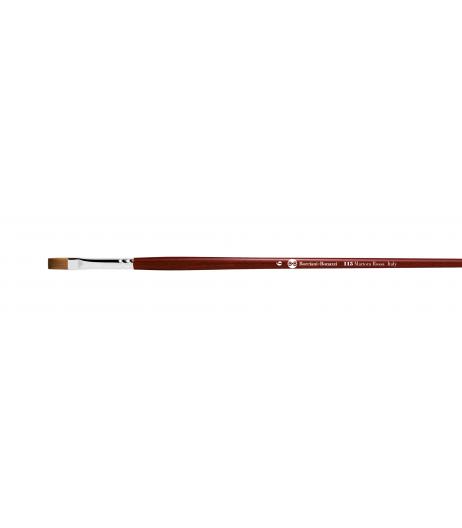 Series 115 flat brush with red sable hair and long handle.