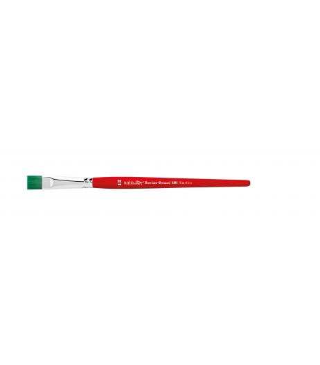 Series 401 Italia 1951 flat brush with green synthetic fibre and short handle.