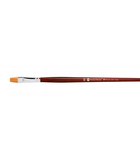 Series 87 flat brush with gold synthetic fibre and long handle.