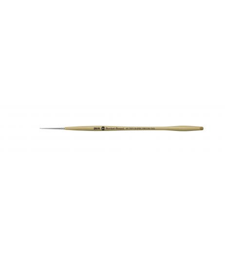 Series 605 TOP GRAPHIC PRECISO round brush with dark-violet synthetic fibre and wooden handle.