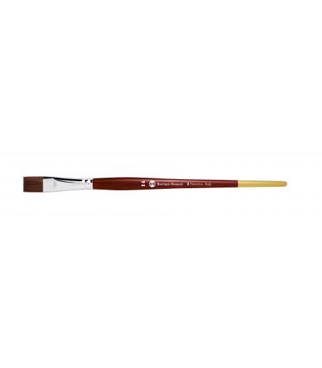 Series 3 flat brush with dark red-violet synthetic fibre and short handle