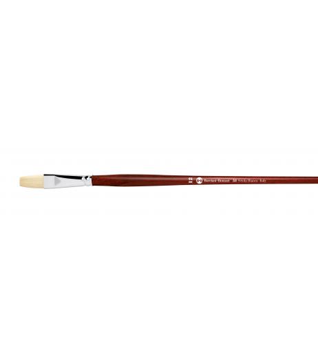 Series 51 flat brush with white hog bristle and long handle.