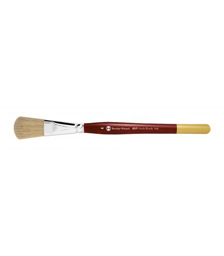 Series 45/V flat brush with blonde hog bristle and short handle.