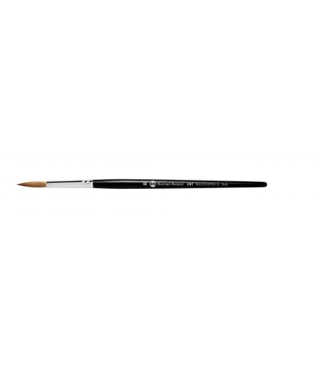 Series 107 Masterpiece round brush with Kolinsky sable hair and short handle.