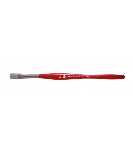 Series 811 UNICO flat brush whit silver synthetic fibre and balanced handle