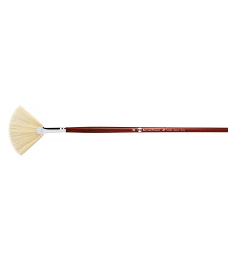 Series 55 fan brush with white hog bristle and long handle.