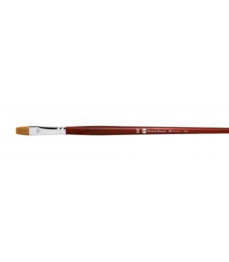 Series 15 flat brush with gold synthetic fibre and long handle.