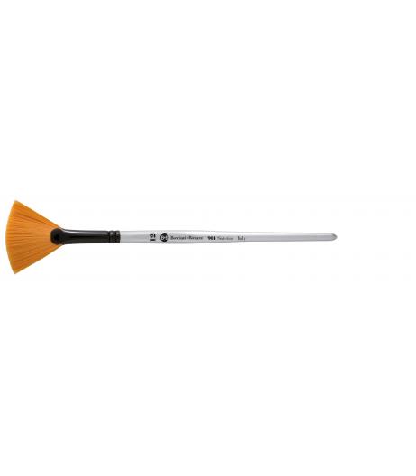 Series 904 fan brush with gold synthetic fibre and short contoured handle.