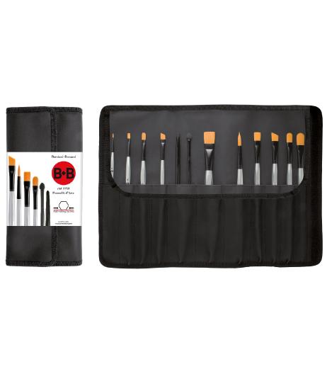 BLACK BRUSH HOLDER complete with 12 contoured hexagonal brushes Series BeB
