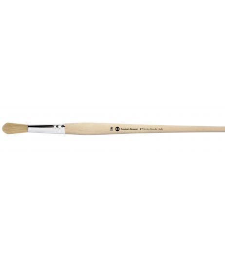 Series 47 round brush with blonde hog bristle and long handle.