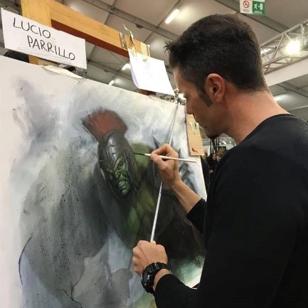 Realizzazione pittura ad olio Lucca Comics - Borciani e Bonazzi